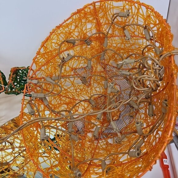 1970s Halloween Spun Spaghetti Lucite Plastic Pumpkin Jack O Lantern Read - Picture 13 of 14